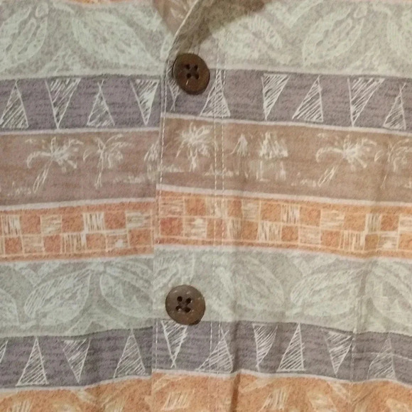 Paul Hana Hawai'i  Sz XXL Men's Button Up Shirt Striped Hawaiian Cotton Pocket - Picture 3 of 7